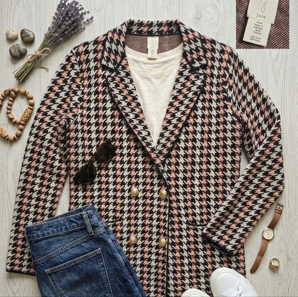 Joie Jackets & Blazers - Joie Houndstooth Double Breasted Knit Blazer - M